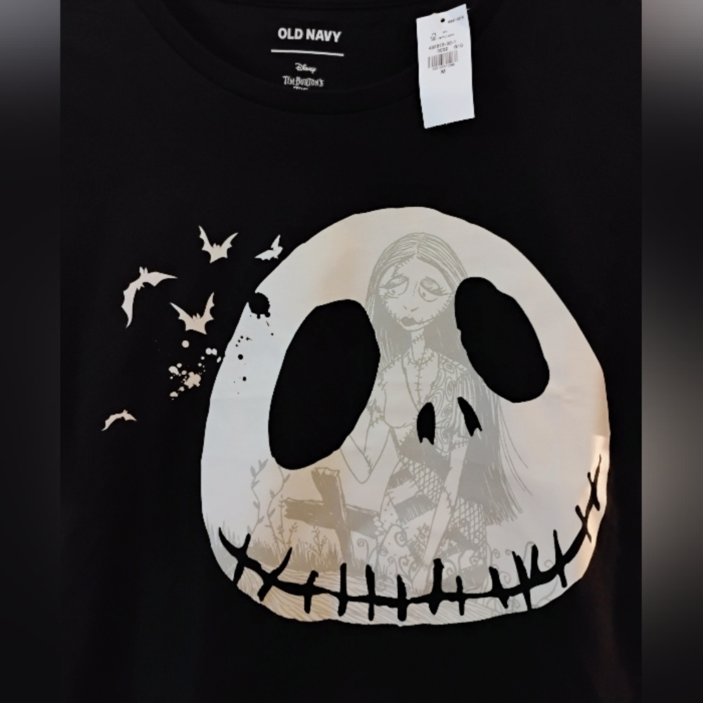 Old Navy  Jack Skellington Nightmare Before Christmas Disney Black T-shirt - Picture 3 of 7